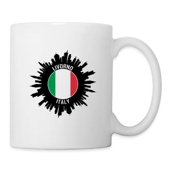 Livourne Skyline Italie Flag Souvenir de voyage - Mug blanc - blanc - Droite