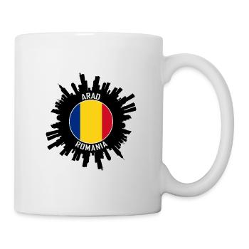 Arad Skyline Roumanie Flag Souvenir de voyage - Mug blanc - blanc - Droite
