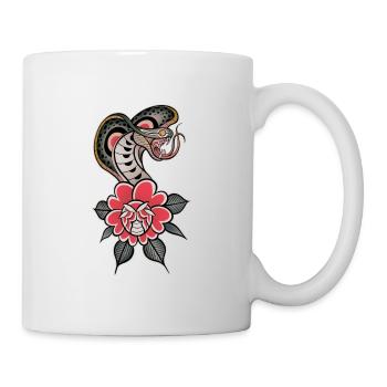 Serpent tradi old-school style tattoo coloré - Mug blanc - blanc - Droite