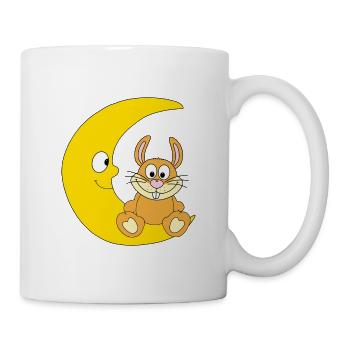 HASE - MOND - TIER - KIND - BABY - Tasse - Weiß - Rechts