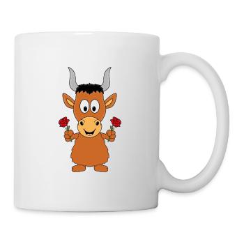 STIER - BULLE - BLUMEN - TIER - LIEBE - Tasse - Weiß - Rechts