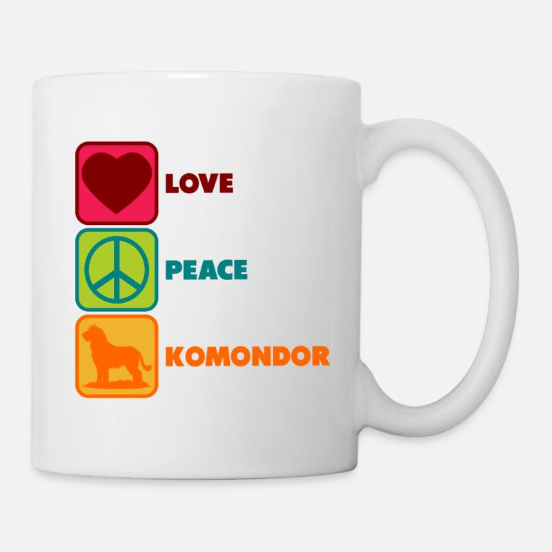 Komondor Ungarischer Mama Mom Peace Love - Tasse - Weiß