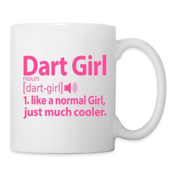 Dart Girl Mädchen Sprüche Lustige Humor Pink - Tasse - Weiß - Rechts