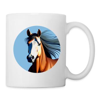 Cheval de sport marron au galop - Mug blanc - blanc - Droite