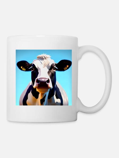 Schwarz-Weiß-Kuh - Tasse - Weiß