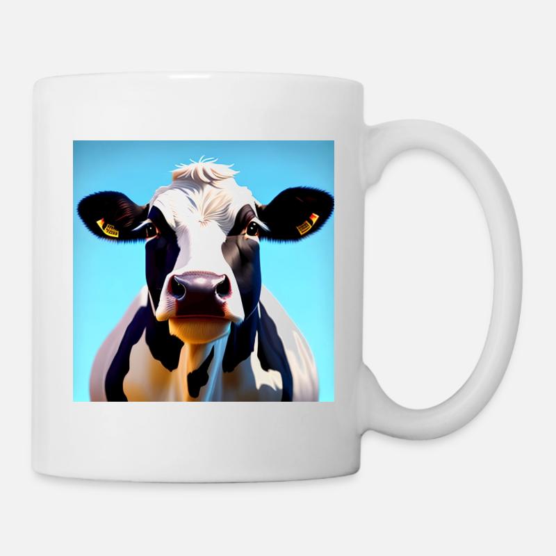 Schwarz-Weiß-Kuh - Tasse - Weiß
