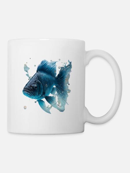 Realistischer Fisch aus Wasser - Tasse - Weiß