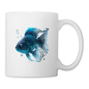 Realistischer Fisch aus Wasser - Tasse - Weiß - Rechts