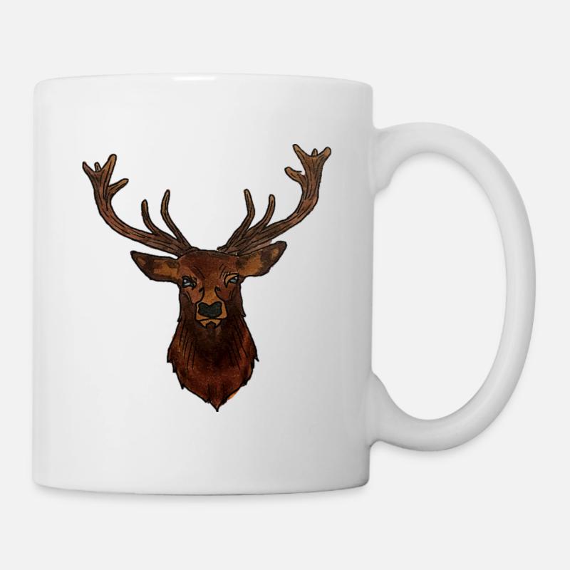 Tête de CERF - Mug blanc - blanc