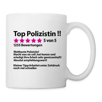 Polizistin Abschied Ruhestand Sprüche für Kollegin - Tasse - Weiß - Rechts