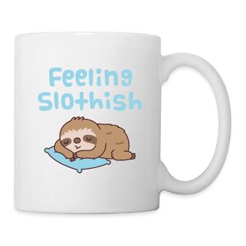 Cute Sleeping Sloth Feeling Slothish - Mug - white - Right