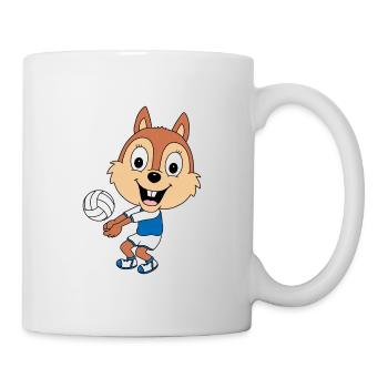 VOLLEYBALL - SPORT - EICHHÖRNCHEN - TIER - KIND - Tasse - Weiß - Rechts