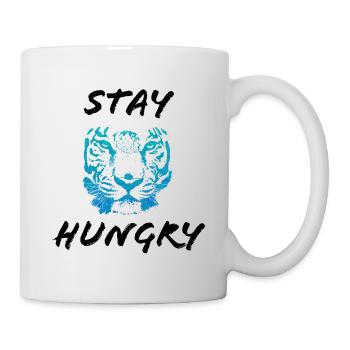 Stay Hungry noir/bleu - Mug blanc - blanc - Droite