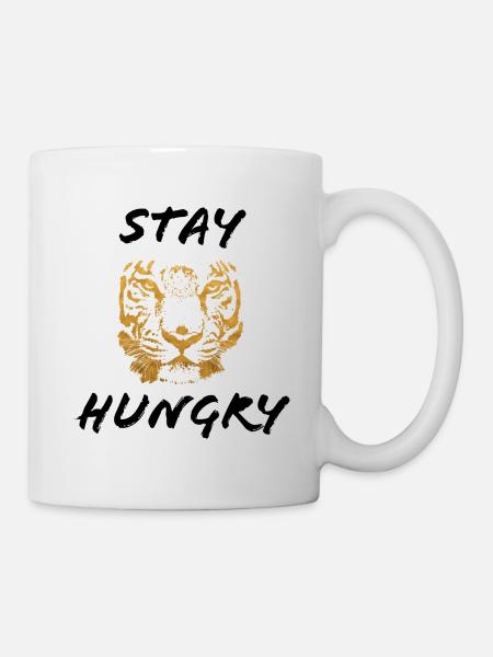 Stay Hungry noir/or - Mug blanc - blanc