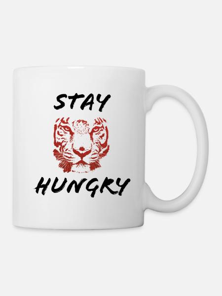 Stay Hungry noir/rouge - Mug blanc - blanc