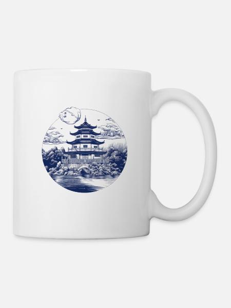 Château japonais Vintage - Mug blanc - blanc