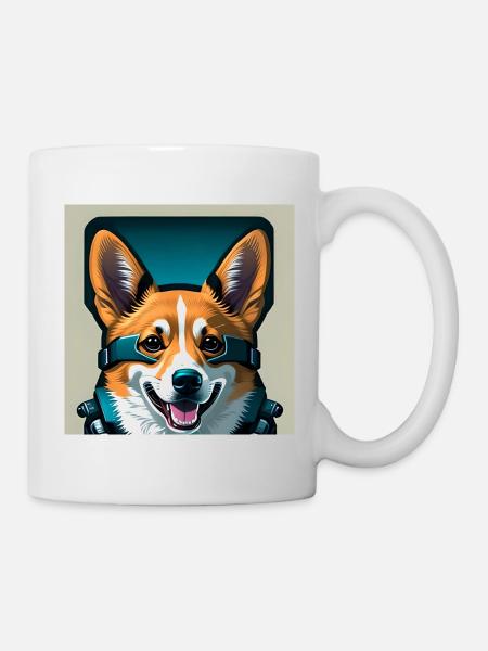 Astronauten-Corgi - Tasse - Weiß
