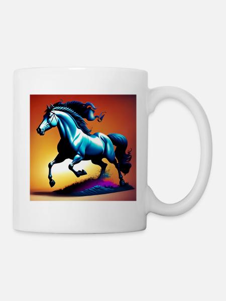 Pferd im Sand - Tasse - Weiß