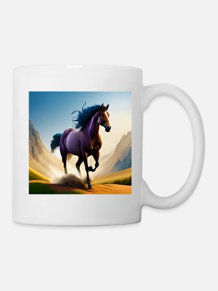 Galloping horse in sand - Mug - white