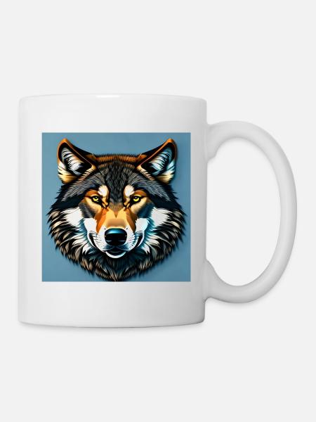 Standard-Wolf-Porträt - Tasse - Weiß