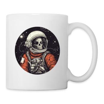 Creepy skeleton as an astronaut - Mug - white - Right