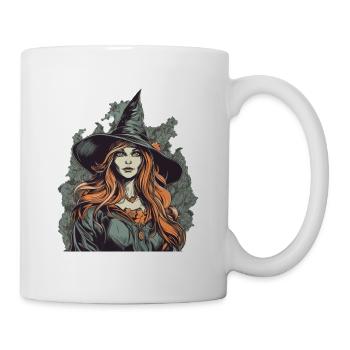 Belle sorcière sombre / Wicca aux cheveux roux - Mug blanc - blanc - Droite