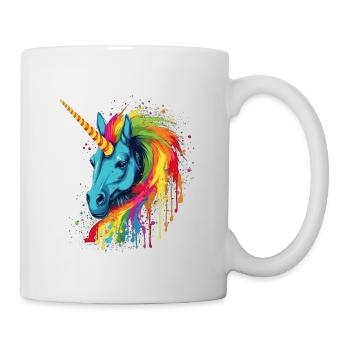 Colorful unicorn with rainbow mane - Mug - white - Right