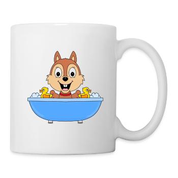 EICHHÖRNCHEN - BADEWANNE - TIER - TIERISCH - Tasse - Weiß - Rechts