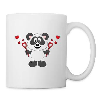 PANDA - BÄR - SEIFENBLASEN - LIEBE - LOVE - Tasse - Weiß - Rechts