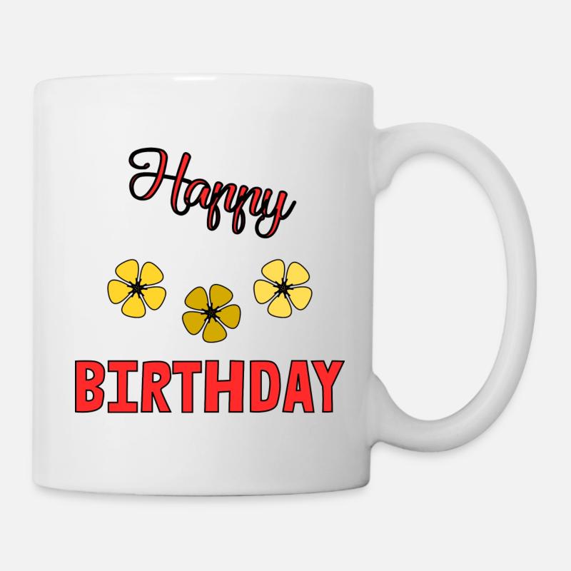 HAPPY BIRTHDAY. JOYEUX ANNIVERSAIRE. ANNIVERSAIRE. - Mug blanc - blanc