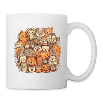 Lustige Tiere, süßes Kinder Tier Motiv - Tasse - Weiß - Rechts