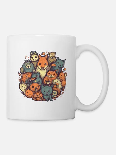 Lustige Tiere, süßes Kinder Tier Motiv - Tasse - Weiß