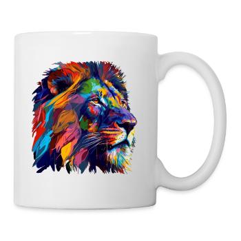 Lion Head Oil Painting Gift - Mug - white - Right