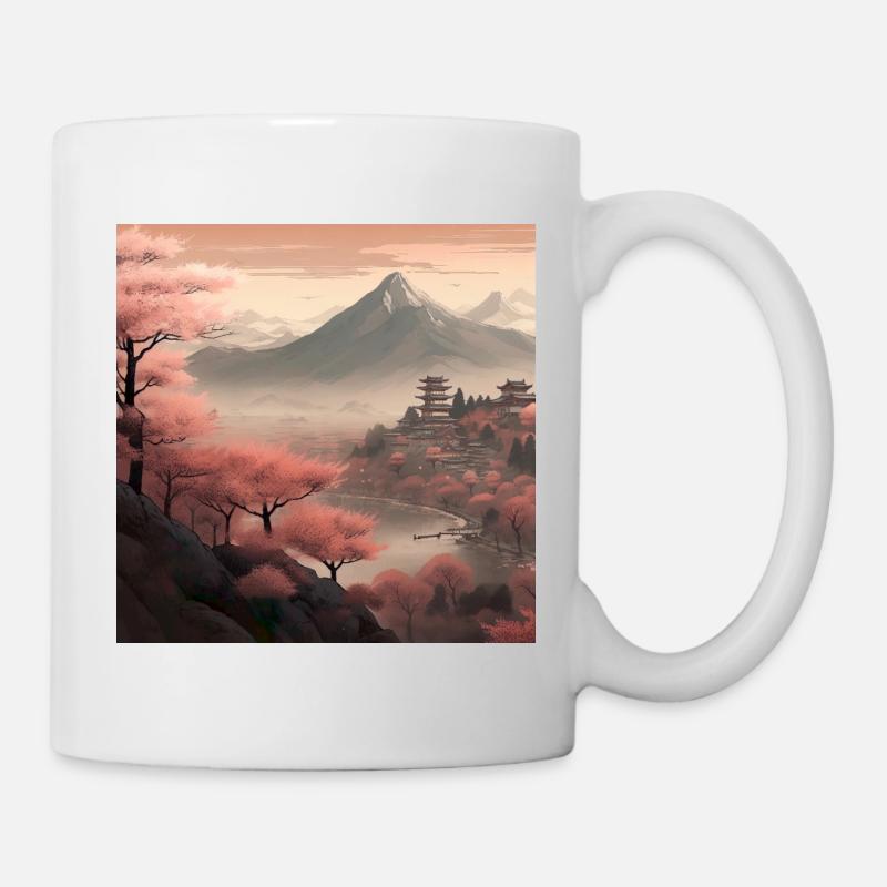Japanische Kirschblüten Sakura Japanische Kunst - Tasse - Weiß
