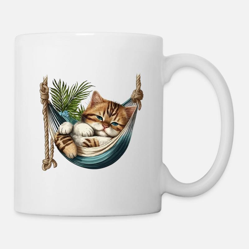 Cat in a Hammock - Mug - white