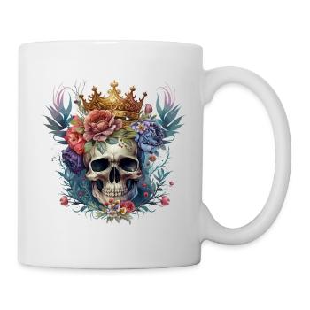Crâne avec couronne - Mug blanc - blanc - Droite