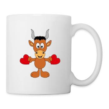 STIER - BULLE - HERZEN - LIEBE - LOVE - TIER - Tasse - Weiß - Rechts