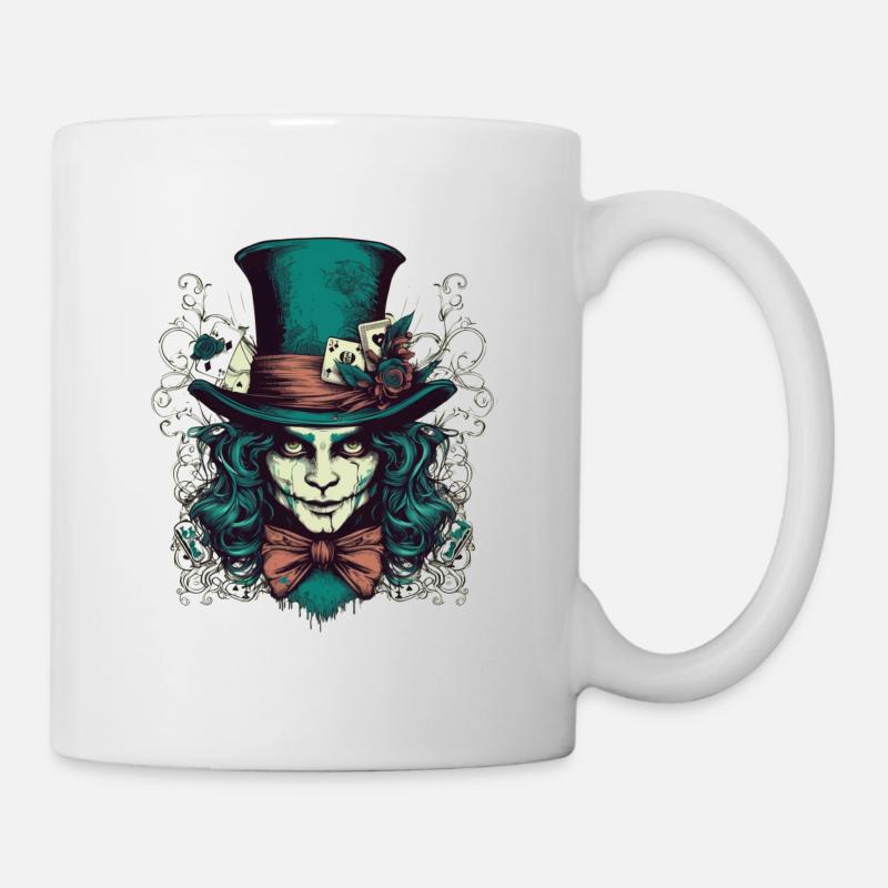Chapelier effrayant aux cheveux verts - Mug blanc - blanc