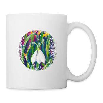Snowdrops Oil Painting - Mug - white - Right