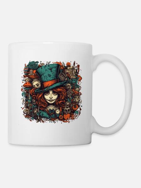 Hutmacher Frau mit roten Haaren - Tasse - Weiß
