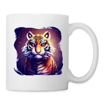 Tiger Großkatze Kunst Geschenkidee - Tasse - Weiß - Rechts