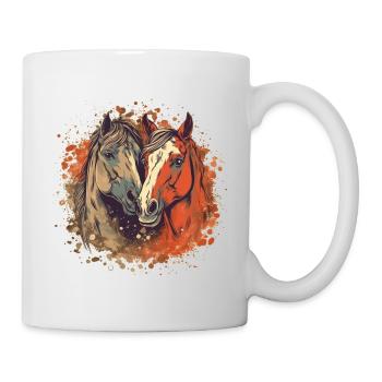 Deux chevaux amoureux - motif cheval - Mug blanc - blanc - Droite