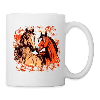Deux chevaux amoureux - Motif cheval - Mug blanc - blanc - Droite