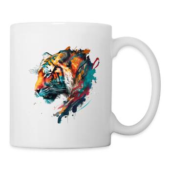 Tigerkopf im Profil Geschenk - Tasse - Weiß - Rechts
