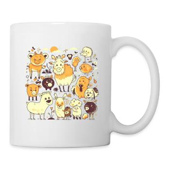 Drôle de bande dessinée Cartoon Farm Animals - Mug blanc - blanc - Droite