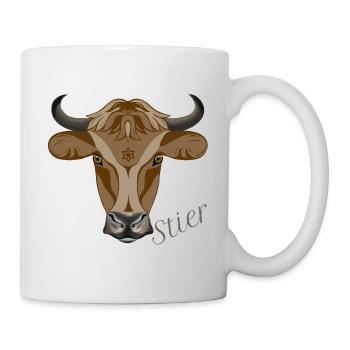 Sternzeichen Stier - Tasse - Weiß - Rechts