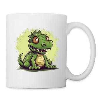 Dino mignon en vert, motif de dinosaure mignon - Mug blanc - blanc - Droite