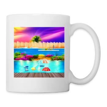 Sonniger Urlaub am Meer - Tasse - Weiß - Rechts