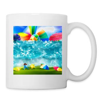 Enfants s’amusant pendant une journée ensoleillée - Mug blanc - blanc - Droite