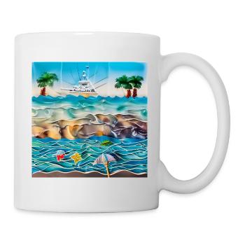 Sonniger Tag am Meer - Tasse - Weiß - Rechts